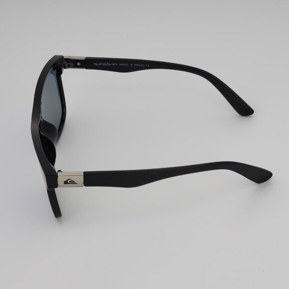 Quiksilver Round Flat Lens Sunglasses Gloss Black Frame Blue-Mirror Lens NEW Q24 - Picture 6 of 11